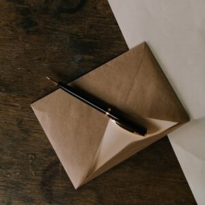 a pen on an envelope